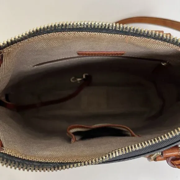 Dooney Bourke Florentine Vacchetta Leather Satchel Crossbody Old Money Heritage - Picture 10 of 13